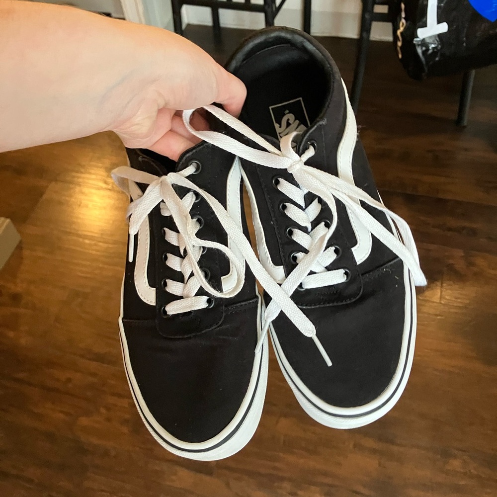 Vans Black and White Women's Sneakers Size 9.5